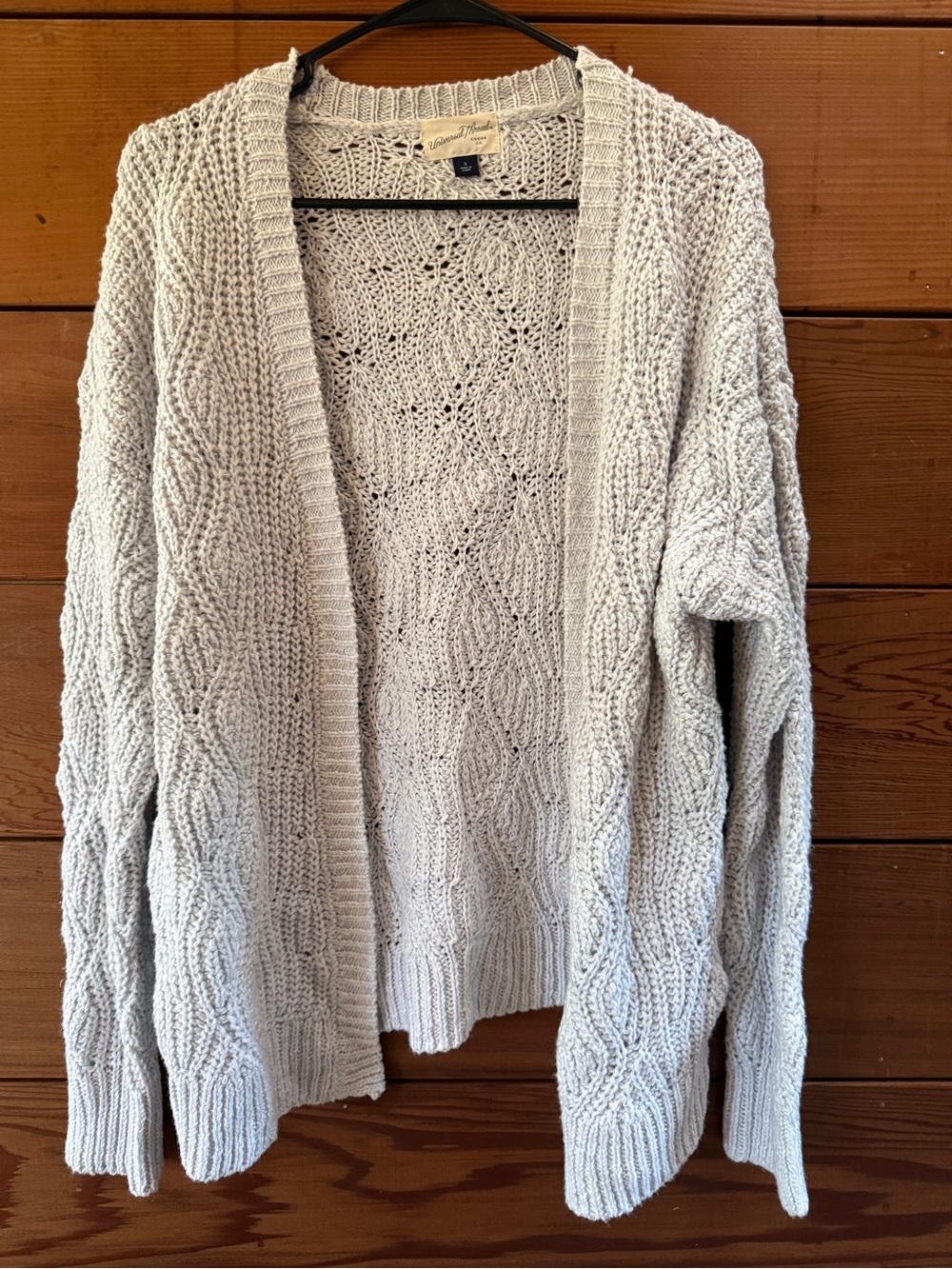 Universal Thread Cream Cable Knit Open-Front Cardigan